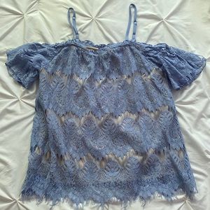 Off shoulder with straps lace top